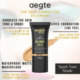 Aegte Organics Skin Corrector DD Cream (BB+CC) 10% Niacinamide &amp; Broad Spectrum SPF 25++ 30gm