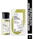 Brillare Neem Powder Face Wash For Clear, Purified, Acne Prone Skin (15gm)