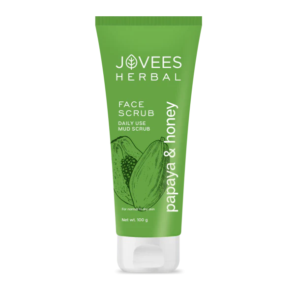 Jovees Papaya & Honey Face Scrub| With Honey & Neem|Normal to Dry Skin 100g