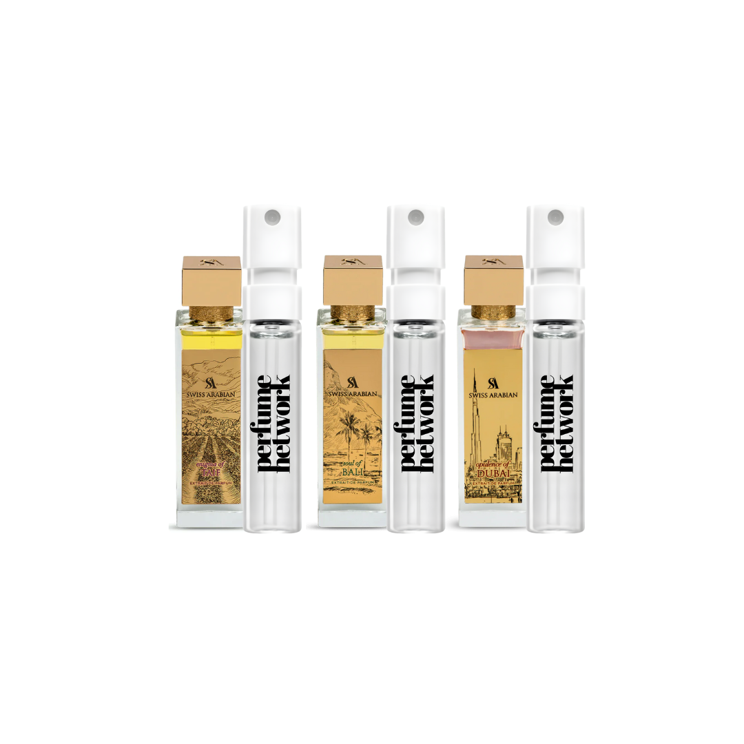 Swiss Arabian City Sampling Set ( Enigma of Taif, Opulence of Dubai, Soul of Bali) 3 x 1ml